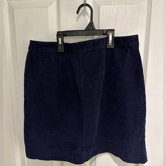 Navy cord a-line button down mini skirt - Picture 4 of 4